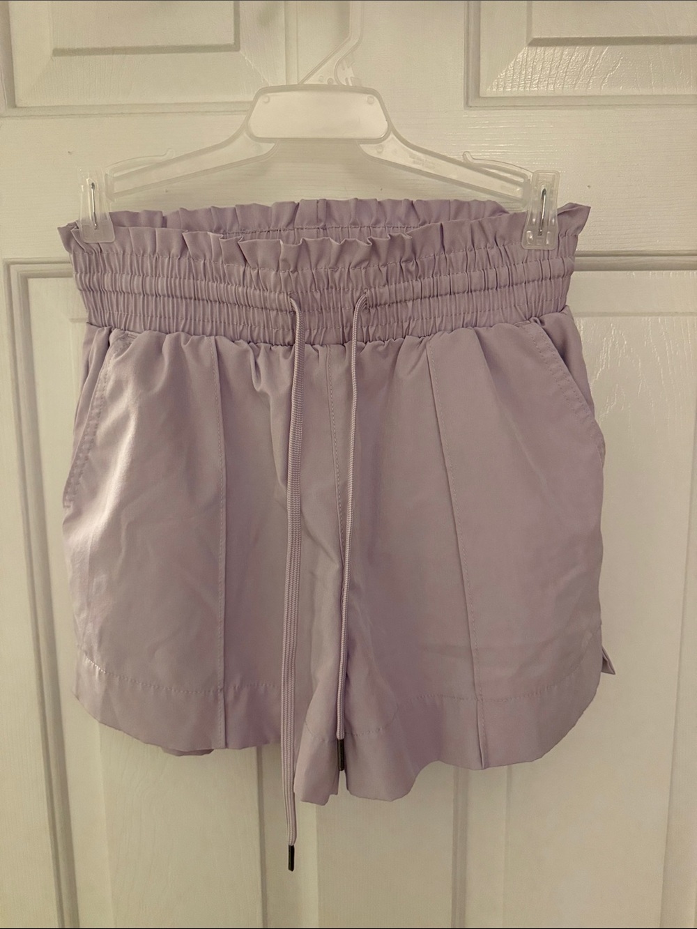 Vanilla Star Lilac High-Waist Paperbag Shorts with Drawstring